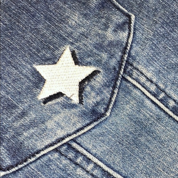 Denim Jacket Stars Embroidery Jean Coat Grace - Picture 3 of 6